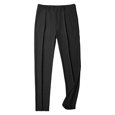 Maiyifu-GJ Men's Stylish Slim Fit Pant Classic Straight Leg Casual Suit Pant Lightweight Business Party Comfort Trouser (Black,29)
