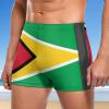 Guyana Flag Men's Square Leg Swim Trunks Sport Boxer Bathing Suit Summer Beach Brief Elastic Swimwear S view 2