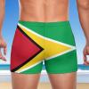 Guyana Flag Men's Square Leg Swim Trunks Sport Boxer Bathing Suit Summer Beach Brief Elastic Swimwear S view 3