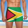 Guyana Flag Men's Square Leg Swim Trunks Sport Boxer Bathing Suit Summer Beach Brief Elastic Swimwear S view 4
