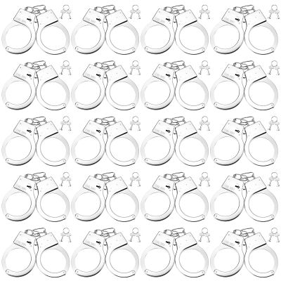Leitee 20 Pairs Toy Handcuffs for Kids Metal Handcuffs with Keys 9 Inch Hand Cuff Fake Police Party Favor Gift Police Costume Prop Accessories Role Play Halloween Party Supplies
