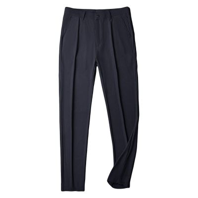 Men's Stylish Slim Fit Pant Classic Straight Leg Casual Suit Pant Lightweight Business Party Comfort Trouser (Dark Blue,30)