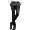 Maiyifu-GJ Men's Stylish Slim Fit Pant Classic Straight Leg Casual Suit Pant Lightweight Business Wrinkle Resistant Trouser (Black,36) view 2