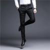 Maiyifu-GJ Men's Stylish Slim Fit Pant Classic Straight Leg Casual Suit Pant Lightweight Business Wrinkle Resistant Trouser (Black,36) view 3