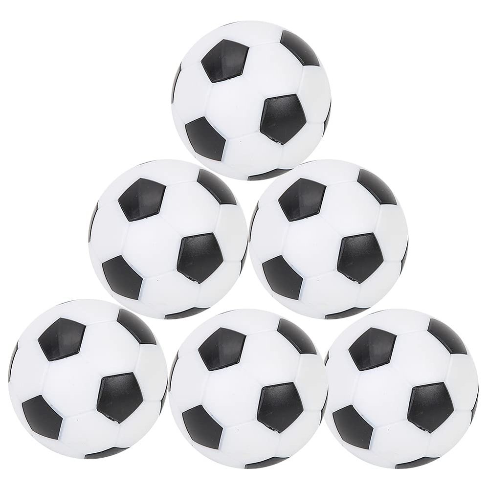 Cyrank 32mm Mini Foosball, Black and White Foosball Balls Replacement Table Soccer Balls Tabletop Football Game Ball Accessory (6pcs)