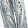 JEsilunmaMY Mens Retro Ripped Denim Pants Mid Waist Distressed Destroyed Straight Leg Jeans Slim Washed Jeans Pants with Hole (Blue,36) view 4