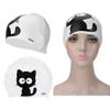Women Silicone Swimming Cap, Swim Cap Women Silicone Swimming Cap for Boys Girls Swim Hats for Long Hair Short Hair Easy to Put On and Off(Cat) view 1