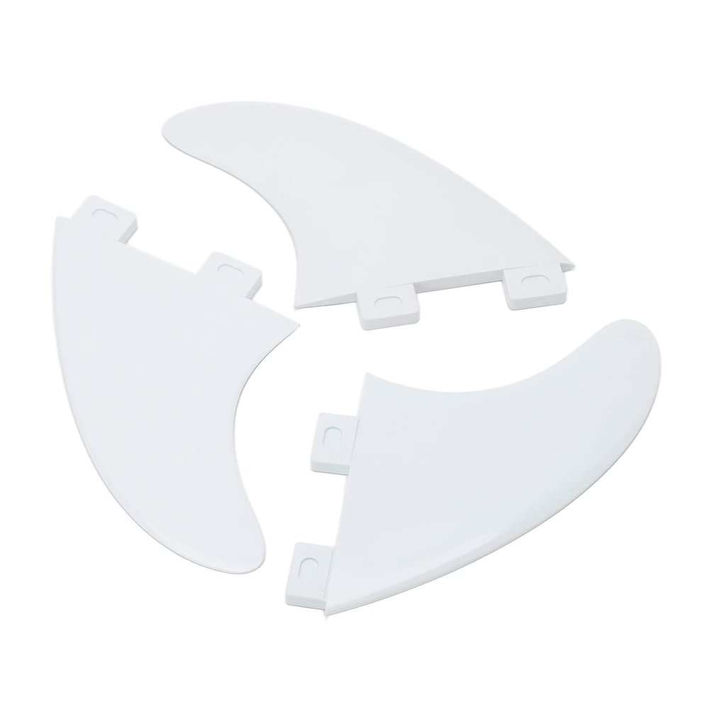 Diydeg Surfboard Fin, 3PCS PVC Quick Release Detachable Single Center Fin, No Tool Fin Screw, Improves Stability, Kayak Center Fin, Skeg Tracking Fin for Longboard Surfboard Paddleboard (White)