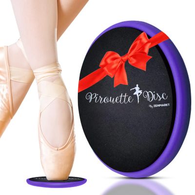 Ballet Pirouette Disc for Dancers - Portable Turn Disc for Dancing on Releve, Gymnastics and Ice Skaters - for Better Pirouette Technique, Releve, Turns and Dance Spinning (Purple)