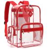 Fuyicat Heavy Duty Clear Backpack for Girls Boys Women Men, PVC Transparent School Backpacks See Through College Bookbag (Red) view 1