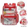 Fuyicat Heavy Duty Clear Backpack for Girls Boys Women Men, PVC Transparent School Backpacks See Through College Bookbag (Red) view 2