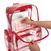 Fuyicat Heavy Duty Clear Backpack for Girls Boys Women Men, PVC Transparent School Backpacks See Through College Bookbag (Red) view 3