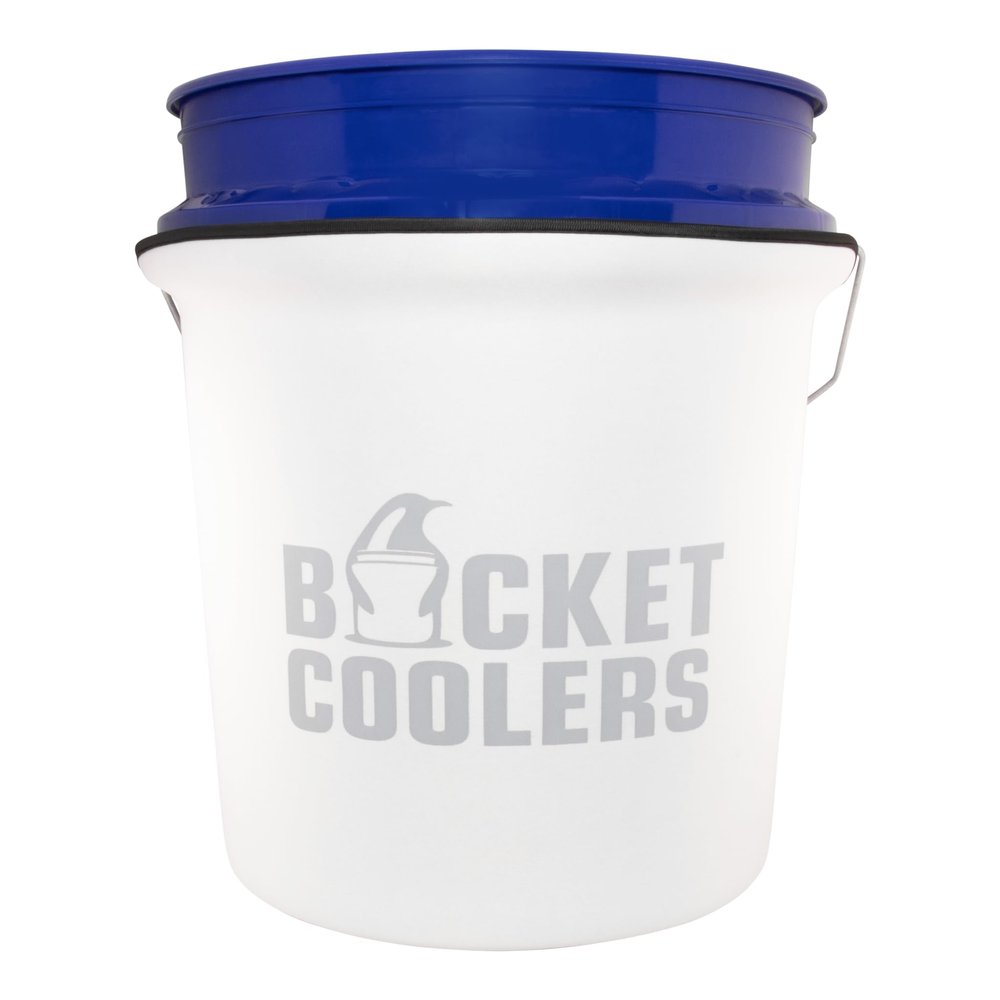 BucketCoolers 7mm Neoprene 5-Gallon Bucket Sleeve, Insulated Cooler Cover with Reinforced 8-Stitch Seams and Edge Guard for Fishing, Hunting and Camping (White)
