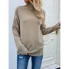 Women's Turtleneck Sweater Casual Solid Colors Long Sleeve Loose Knit Pullover Sweater Tops view 3