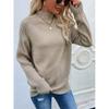 Women's Turtleneck Sweater Casual Solid Colors Long Sleeve Loose Knit Pullover Sweater Tops view 4