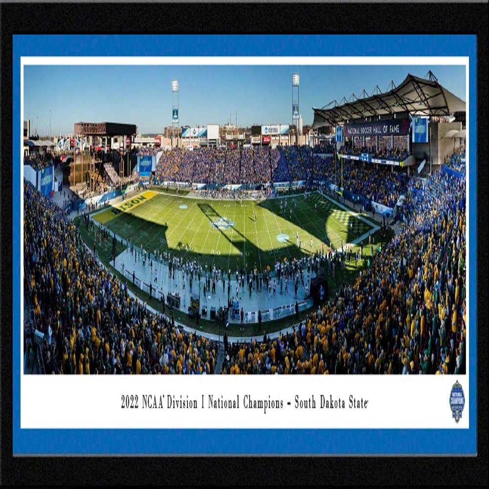 2022 NCAA Division I Football Champions - Jackrabbits Touchdown - 41.5x15-inch Single Mat, Select Framed Picture by Blakeway Panoramas