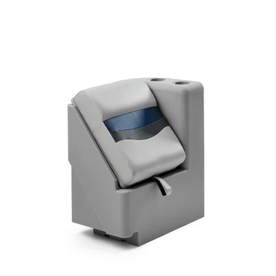DeckMate Complete Classic Right Lean Back Seat and Base - Gray, Blue and Charcoal