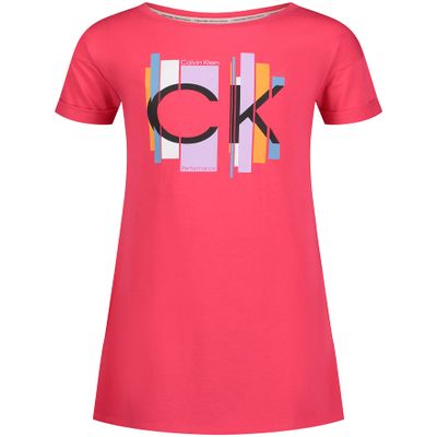 Calvin Klein Girls' Performance Dress, Pull-On Style with Crew-Neck Neckline, Logo Detailing, Azalea Cuffed, 7