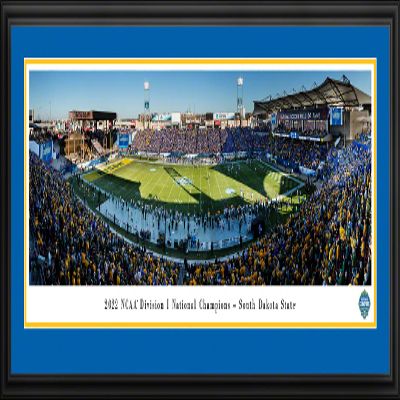 2022 NCAA Division I Football Champions - Jackrabbits Touchdown - 44x18-inch Double Mat, Deluxe Framed Picture by Blakeway Panoramas