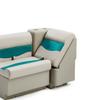 DeckMate Complete Classic Left Lean Back Seat and Base - Ivory and Teal view 3