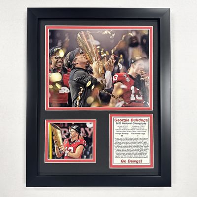 Legends Never Die, Inc. Georgia Bulldogs | 2022 CFP National Champions | 12"x15" Framed Photo Collage (Podium)