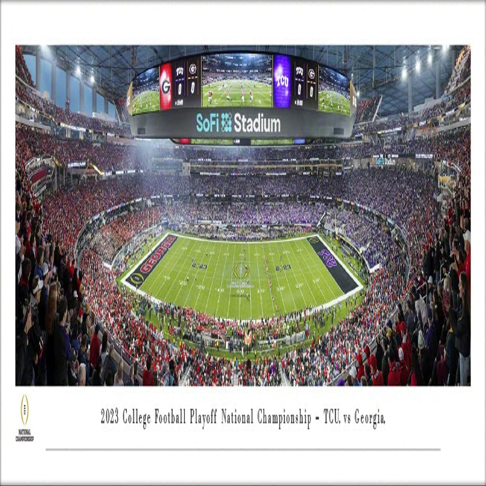 2023 CFP National Championship Game, Georgia vs TCU - Unframed 40 x 13.5 Poster by Blakeway Panoramas