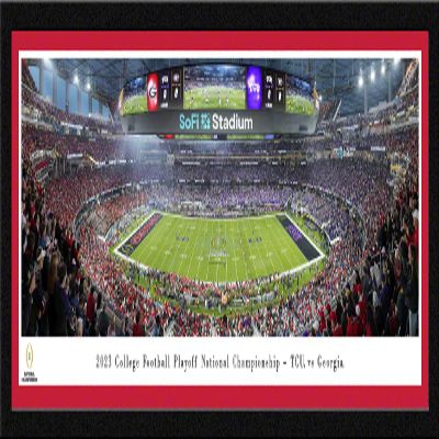 2023 CFP National Championship Game, Georgia vs TCU - 41.5x15-inch Red Single Mat, Select Framed Picture by Blakeway Panoramas