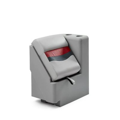 DeckMate Complete Classic Right Lean Back Seat and Base - Gray, Red and Charcoal