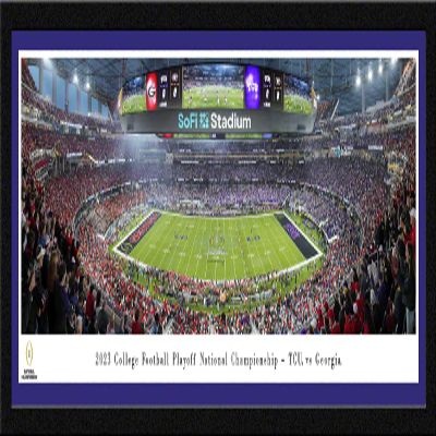 2023 CFP National Championship Game, Georgia vs TCU - 41.5 x15-inch Purple Single Mat, Select Framed Picture by Blakeway Panoramas