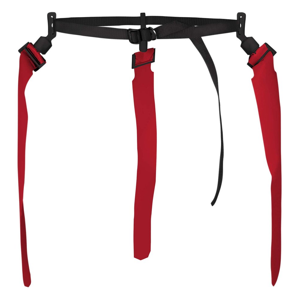 Quick-Down Pop Football Flag Belt with 3 Scarlet Red Flags, 12 Pack