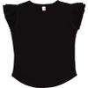 RABBIT SKINS Toddler Girls Flutter Sleeve Tee | Cute T-Shirt with Ruffles, Black, 4 view 1
