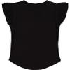 RABBIT SKINS Toddler Girls Flutter Sleeve Tee | Cute T-Shirt with Ruffles, Black, 4 view 2