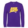 Little King NCAA Infant & Toddler Long Sleeve Tee-Varsity Logo-LSU-Purple-6 Months view 2