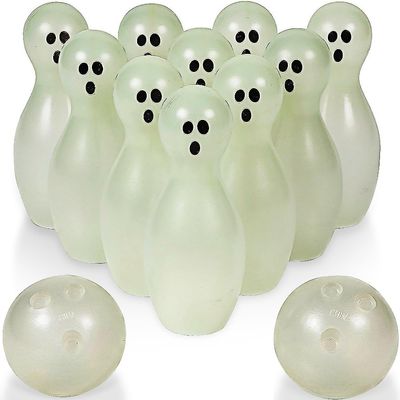 Glow-in-the-Dark Halloween Ghost Bowling Kit