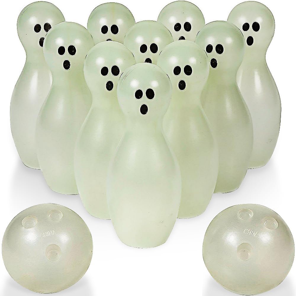 Glow-in-the-Dark Halloween Ghost Bowling Kit