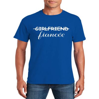Veracco Girlfriend Fiancee Funny Engagement Shirt  Bridal Shower Wedding Gift T Shirt for Women & Men Royal Blue