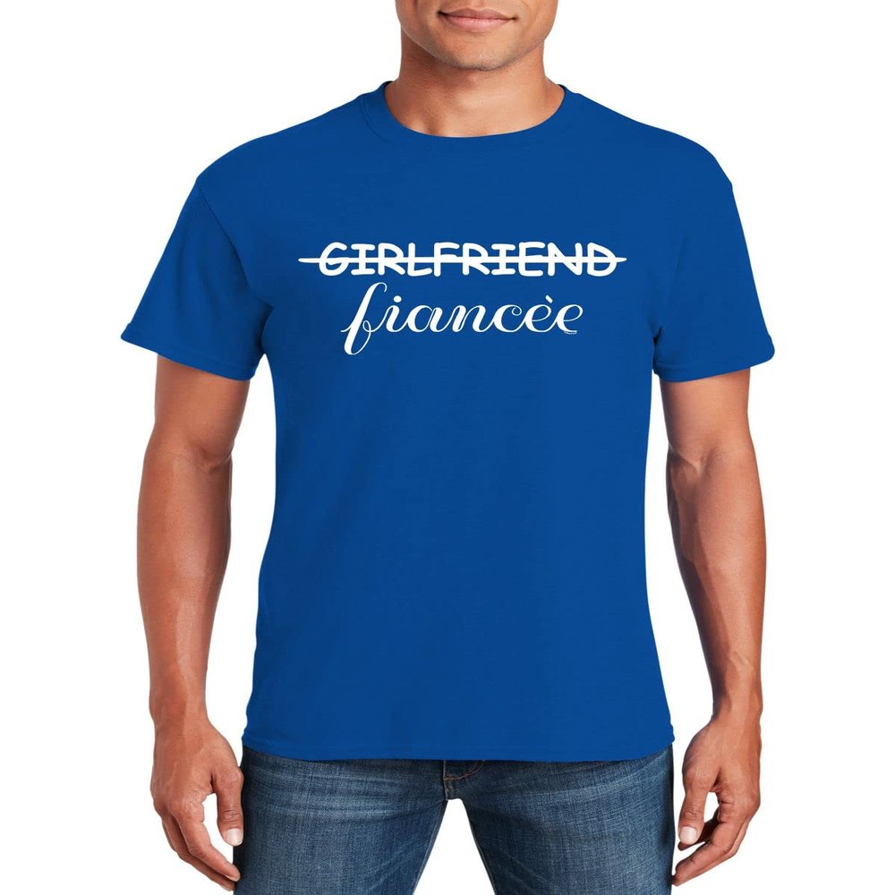 Veracco Girlfriend Fiancee Funny Engagement Shirt  Bridal Shower Wedding Gift T Shirt for Women & Men Royal Blue