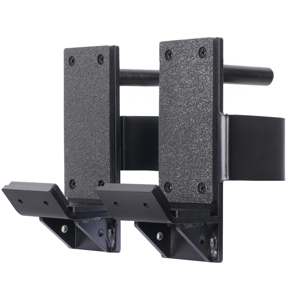 SYL Fitness J-Hooks for Squat/Power Rack - Available in 2"x2" and 3"x3", Heavy Duty J-Cups Barbell Holder with UHMV Pads (For 3"x3" Rack with 5/8" Hole)