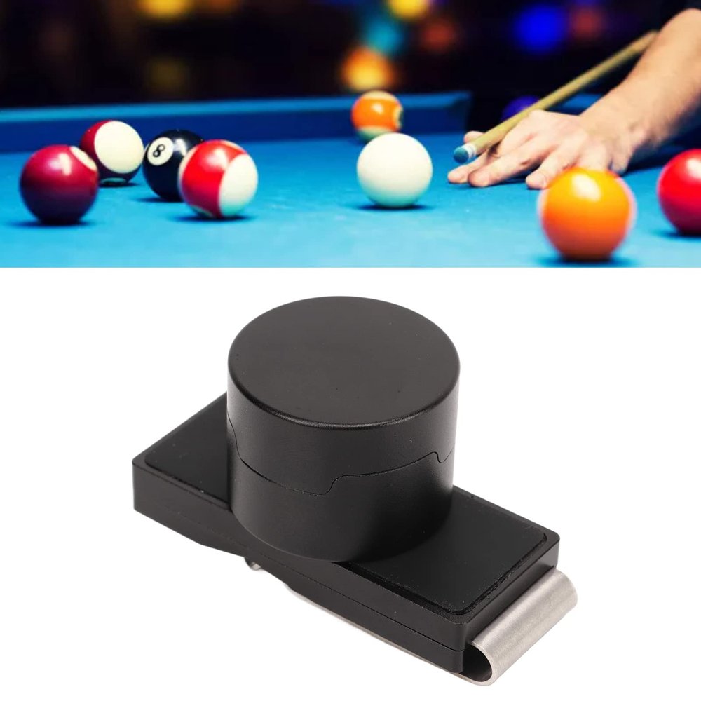 DAUERHAFT Billiard Cue Chalk Holder, Portable Magnet Billiard Pool Chalks Carrier Case with Stainless Steel Fixed Clip, Aluminum Pool Cue Chalk Box, Tools Snooker Accessories for Billiard Cue
