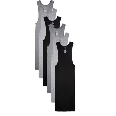George Men's 6 Pack A-Shirt Tank Top (as1, Alpha, l, Regular, Regular, Assorted)