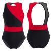 CHICTRY Kids Girls Color Block Sleeveless Hollow Back Athletic Gymnastics Dance Leotards Bodysuit Red&Black 6 Years view 3