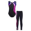 Jizyo Kids Girls Sparkle Dance Clothes Suit Sleeveless Gymnastic Leotard with Leggings Sports Outfit Tracksuit Navy Blue 8 Years view 1