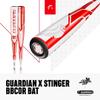 Guardian X Stinger BBCOR Baseball Bat - 3 Drop - 2 5/8" Barrel - Available in 31 to 34 - Drop 3 Baseball Bat for Middle School, High School, or College - 33" - 30 oz -, White/Red view 3