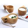 pizarra 2Pack Nordic Style Wooden Cup Kuksa Cup Portable Outdoor Camping Drinking Mug Wooden Coffee Cup with Wooden Spoon view 4