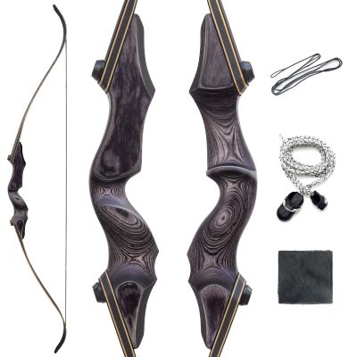 60 Inch Takedown Recurve Bows Left Hand Archery Bow with Bow Stringer 20-60lbs Hunting Bow for Adults Target Shooting Practice (30LBS)