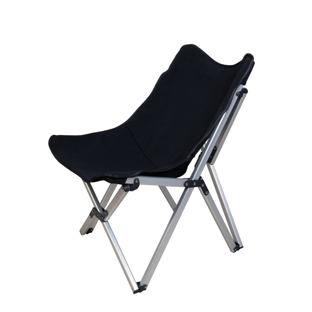 PACBEAR Outdoor Campling Chair/Aluminium Alloy Foldable Chair/Collapsible and Portable Beach Chair, 275lbs, Black,TRD08