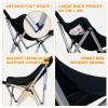 PACBEAR Outdoor Campling Chair/Aluminium Alloy Foldable Chair/Collapsible and Portable Beach Chair, 275lbs, Black,TRD08 view 3