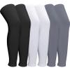 CACASO 3 Pairs Leg Sleeves,Full Length Leg Compression Sleeve,Sports Leg Knee Sleeve with Anti Slip Silicone Strips,UV Protect Long Leg Sleeves for Men Women Basketball Football Running view 1