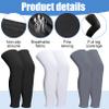 CACASO 3 Pairs Leg Sleeves,Full Length Leg Compression Sleeve,Sports Leg Knee Sleeve with Anti Slip Silicone Strips,UV Protect Long Leg Sleeves for Men Women Basketball Football Running view 3