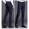 Maiyifu-GJ Men's Slim Fit Skinny Stretch Pant Classic Solid Color Tapered Suit Pant Lightweight Business Comfort Trousers (Blue,29) view 2